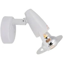 Wandlampe Wohnzimmerleuchte Schlafzimmerlampe Wandleuchte Flurlampe, Kunststoff weiß, 1x E14 Spot beweglich, H 12 cm