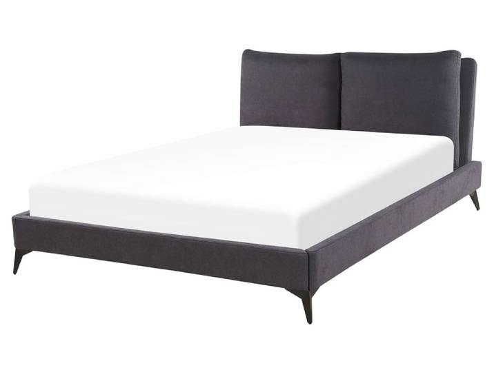 Lit double en tissu gris 160x200