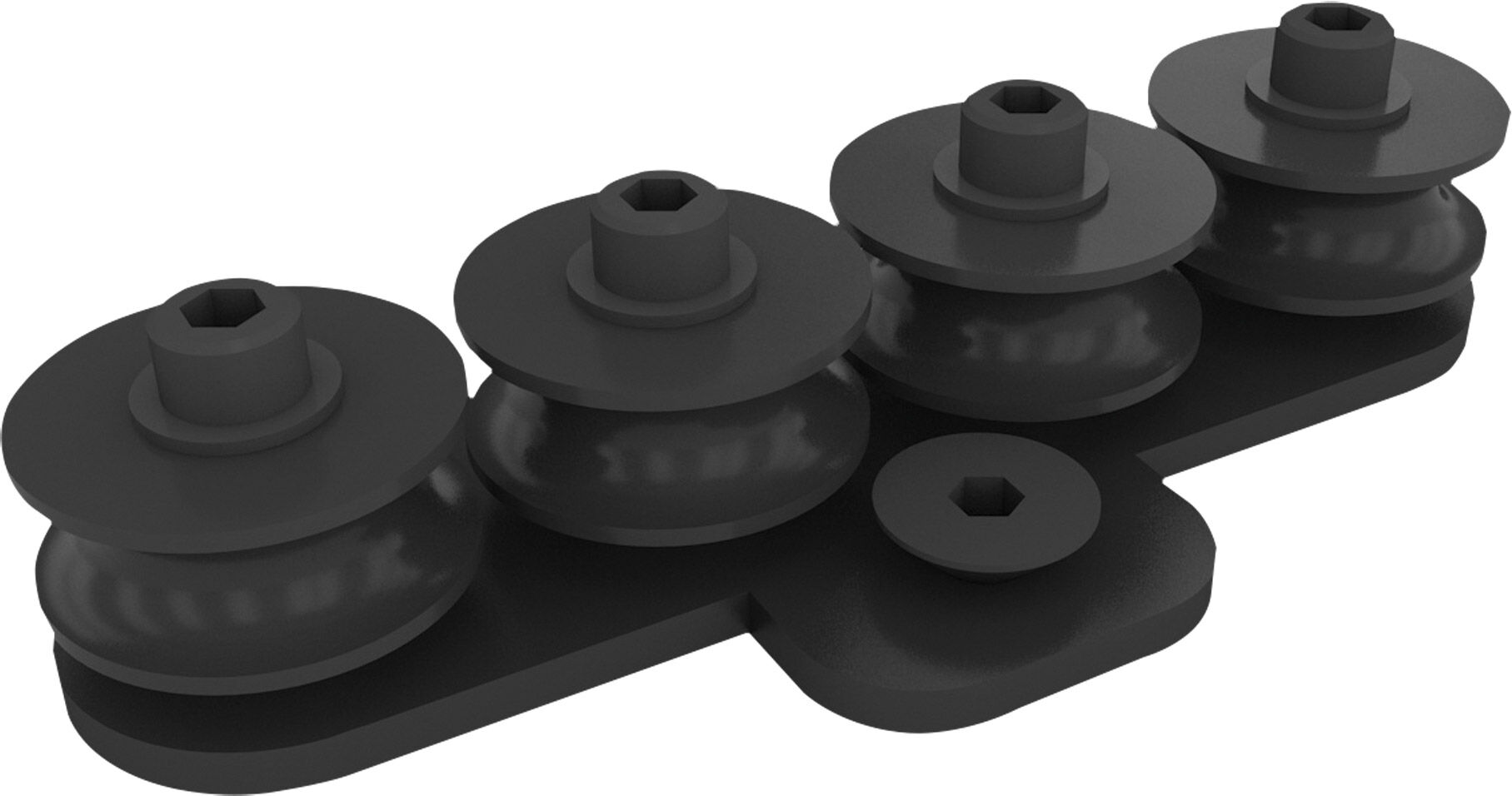 Wentex Seilführung, Schwarz, 4 Räder – Pulverbeschichtet