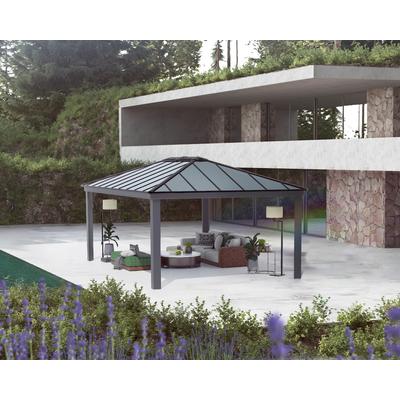 Pavillon PALRAM - CANOPIA "Dallas", grau (anthrazit, grau), B/H/T: 426cm x 306cm x 612cm, Pavillons, einfache DIY Montage