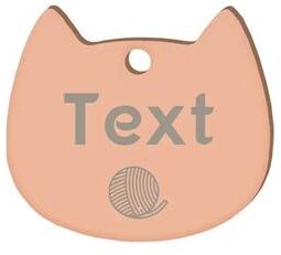 Uplifted Finds Custom Laser Engraved Stainless Steel Cat Face ID Tag rose 390 l