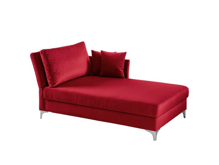 Recamiere Hillarys I Rot/Rot Bettkasten: Holzwerkstoff Sitzrahmen: Massivholz Fichte 101 x 44 x 220cm Ausrichtung links Glamour
