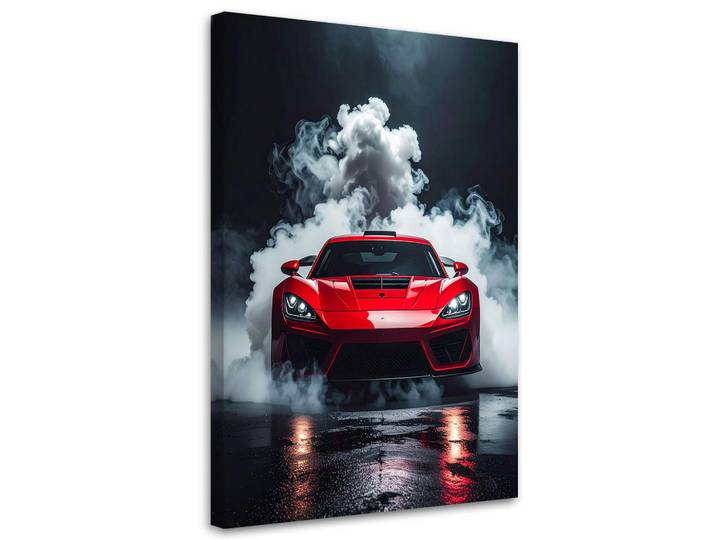 Feeby Leinwandbild Kraftfahrzeuge 80x120cm, Rot, Fahrzeuge, Rechteckig, 80x120 cm, Bilder & Rahmen, Bilder, Leinwandbilder