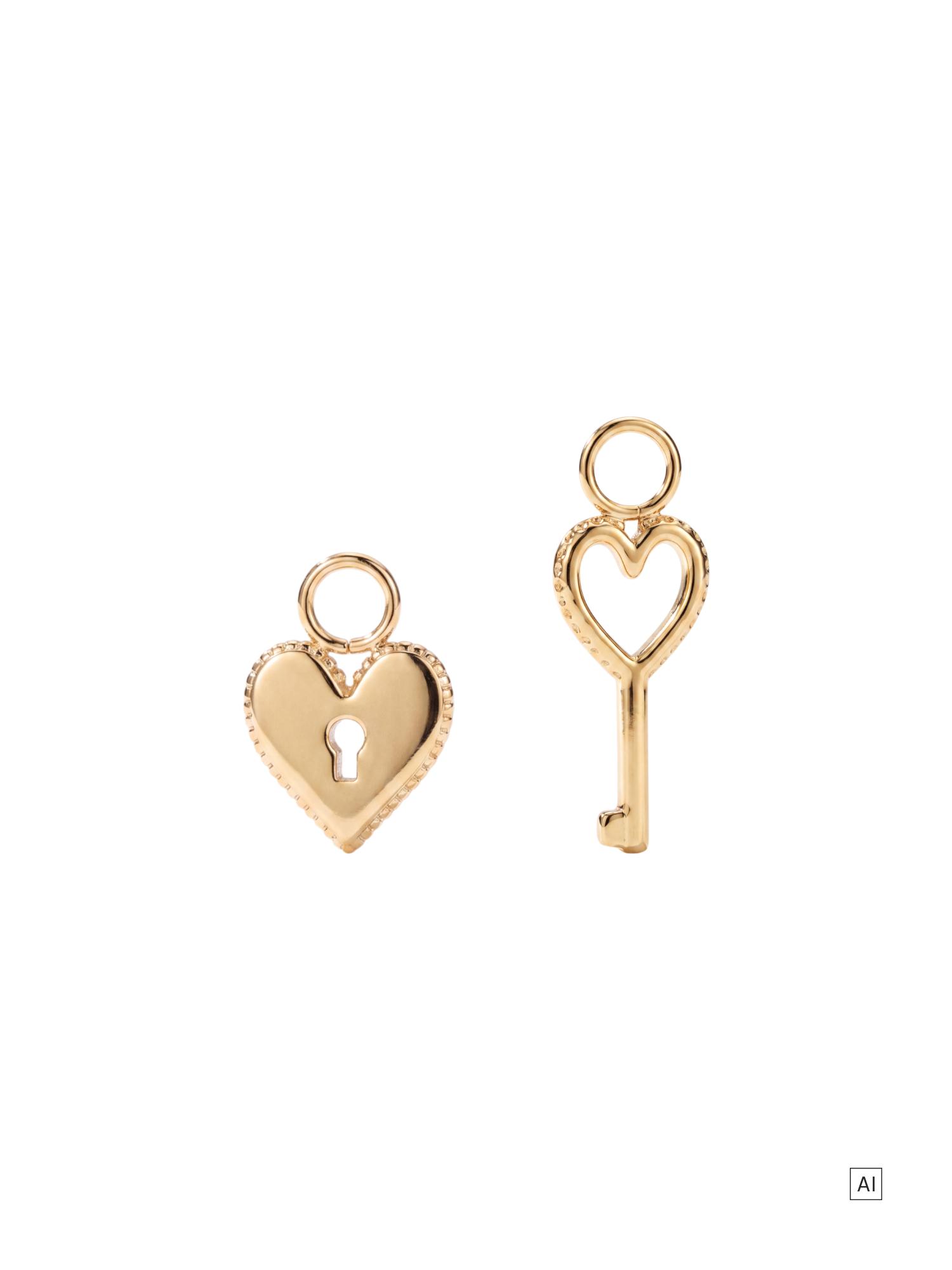 PURELEI Key To My Heart Ohrring-Charm Set