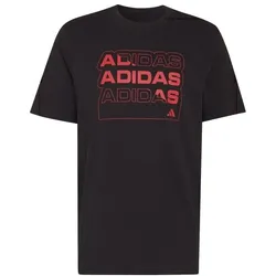 adidas Multi Linear Logo Graphic T-Shirt Herren - black - M