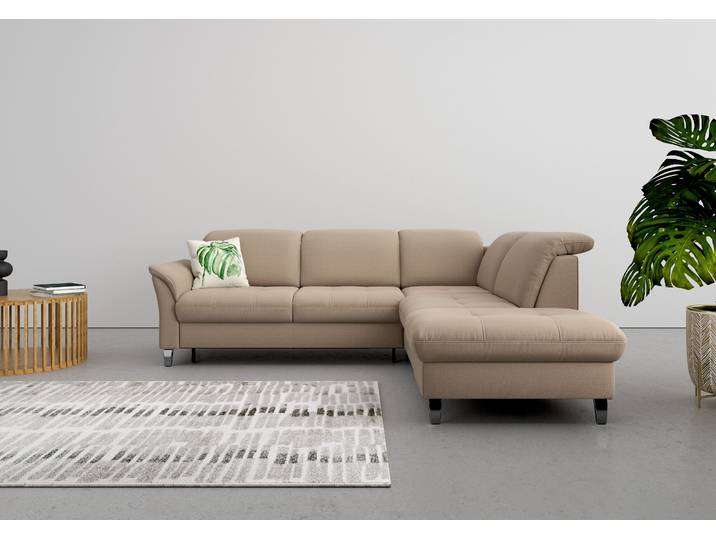 Ecksofa, Polyester, Grau (Taupe) 261×224 cm, Mit Bettfunktion & Stauraum, Modern, SIT & MORE