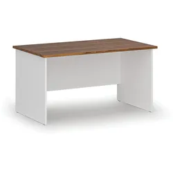 Bürotisch PRIMO WHITE, 140x80 cm, weiß/Nussbaum