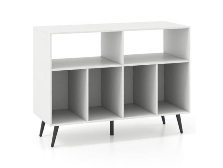 Helloshop26 Schrank für Vinyl-Platten, 1 Stück, 100 x 40 x 74,5 cm, optimale Aufbewahrung, Vintage, MDF, weiß, 20_0012780