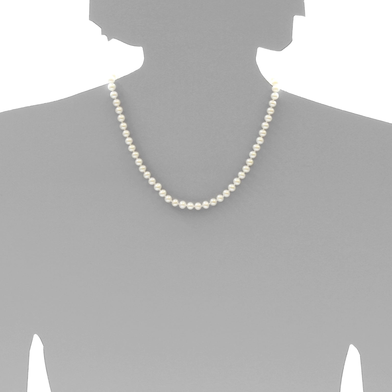 Perlenkette OSTSEE-SCHMUCK "- Ingrid 6 - Silber 925/000 - Zuchtperle" Gr. 42, weiß, Halsketten, Damen, 42, Silber 925 (Sterlingsilber), Perlenkette