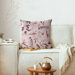 DEKOKISSEN Blüten mit Grauen Blättern vor Rosa 50/50 cm