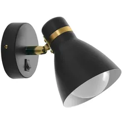 ARTE LAMP Wandleuchte Innen mit schwarzer Metall-Lampenfassung und -Lampenschirm für Flur – Spotleuchten