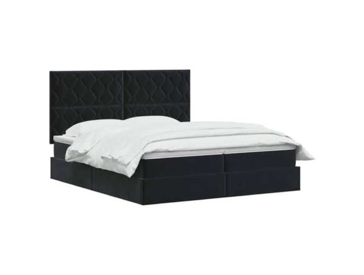 vidaXL Aufbewahrungsbett mit Kopfteil Schwarz 180 x 200 cm Samt Einfacher Zugang zum Stauraum unter dem Bett, Passt zu modernen Schlafzimmern, Komfort für alle Schlafpositionen