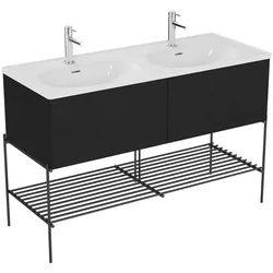 VitrA Equal Set Doppelwaschtisch 130 cm Waschtischunterschrank mit 2 Auszügen und Fußgestell,66526 66526