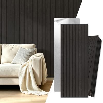 Art3d 6 Panels Self-Adhesive 3D Wood Grain PVC Wall Panels Ceiling Tiles Cover 31.5sq.ft