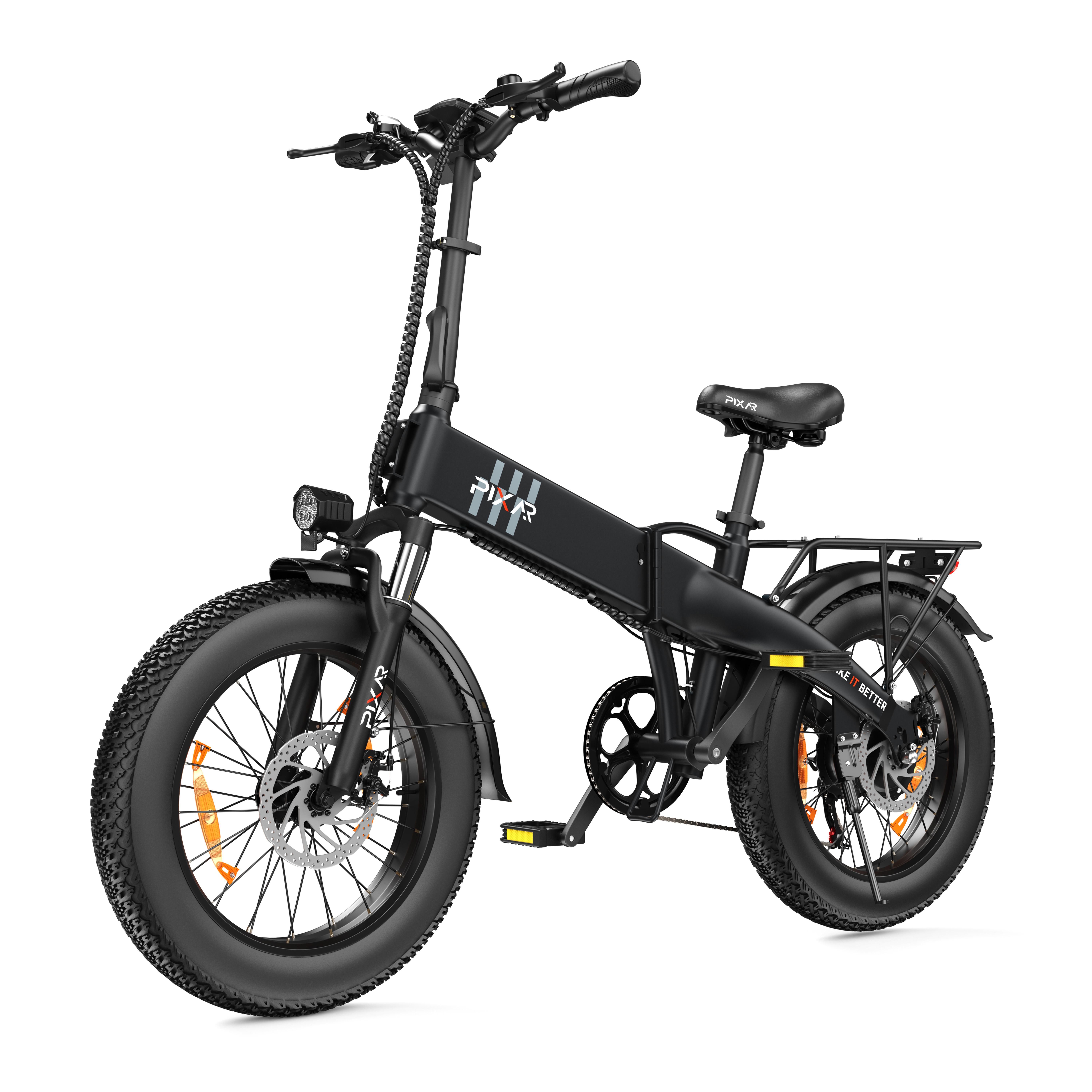 PIXAR F2 20 Zoll Falt-E-Bike, 250W Motor, 48V 15Ah Akku, 20×4,0 Fat-Reifen, 7-Gang, LCD, Scheibenbremsen, Gepäckträger
