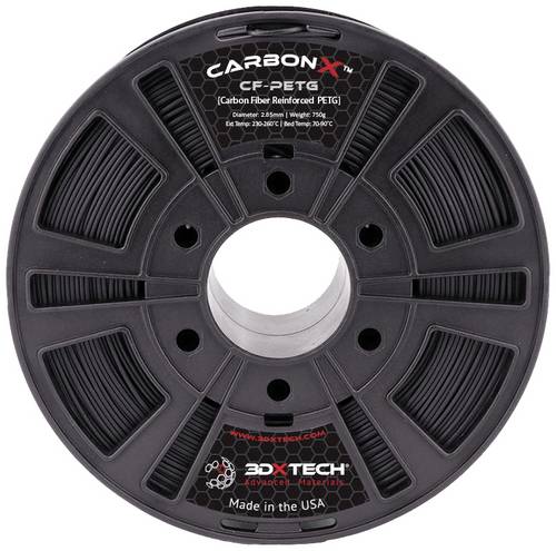 3D Xtech PTG3030750BK0 CarbonX CF Filament PETG Compound chemisch beständig 2.85mm 750g Schwarz 1St.