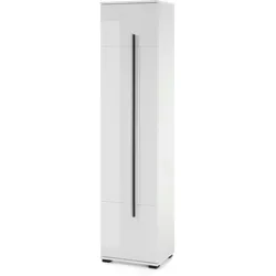 BAD-HOCHSCHRANK weiß Hochglanz, Badschrank 45 x 200 cm mit viel Stauraum