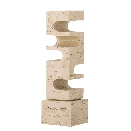 Bloomingville Hallam abstract decoratief object beige en wit B: 10 cm, D: 10 cm, H: 34 cm