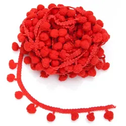 Pompon-Borte, rot, 20 mm, 5 m