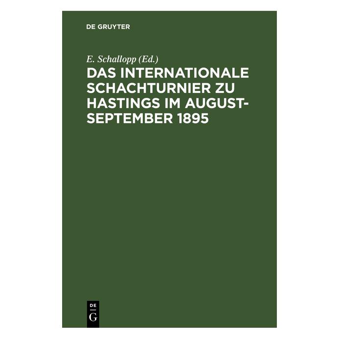 De Gruyter Das Internationale Schachturnier zu Has (Deutsch, Hardcover) (67780477)