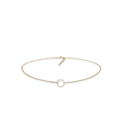 Choker ELLI "Halskette Choker Anhänger Kreis Rund 925 Silber" Gr. 38, gold, Halsketten, Damen, ohne Stein, Silber 925 (Sterlingsilber)
