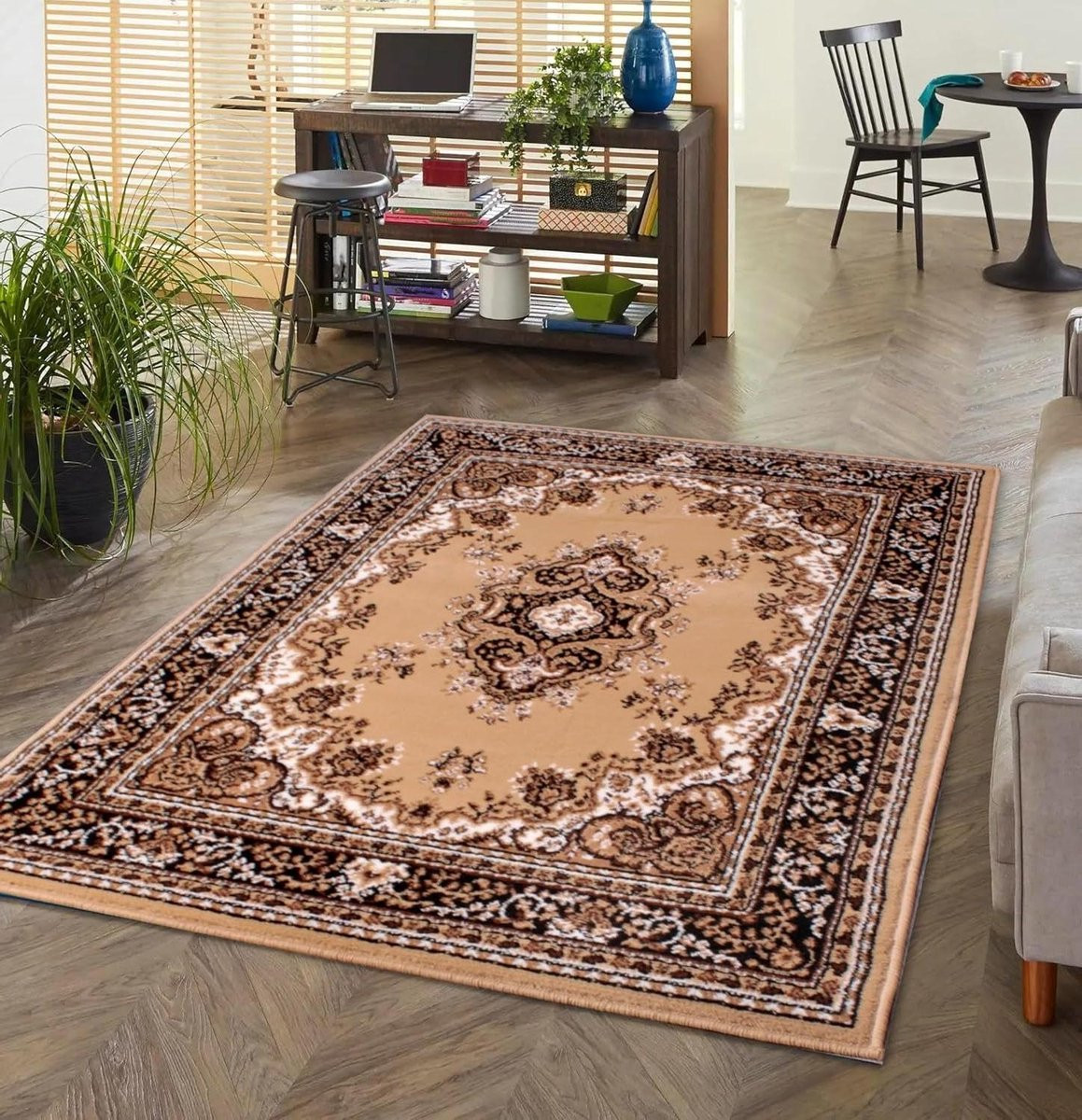 Traditioneel Oosters Vloerkleed Medaillon Tapijt Berber Beige 160 x 230 cm