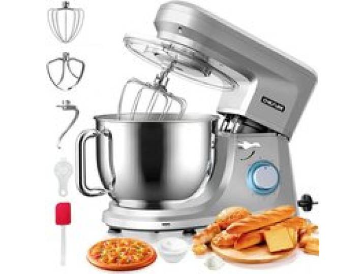 Robot Pâtissier 2000W Robot de cuisine pétrin multifonction avec Bol 7.2L Batteur Fouet Crochet Housse de protection