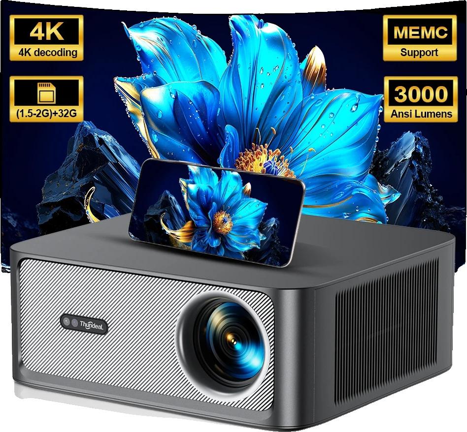 Projektor, Full HD Auflösung, unterstützt 4K-Decodierung, Android-Version