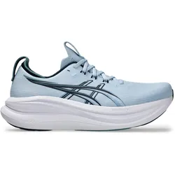 Asics Herrenlaufschuhe Gel-Nimbus 28 Solid Air/Midnight, neutraler Komfort-Laufschuh mit maximaler Dämpfung - hellblau / 43,5