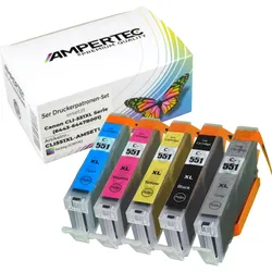 5 Kompatible Tinten ersetzt Canon CLI-551XL Multipack KCMY GY