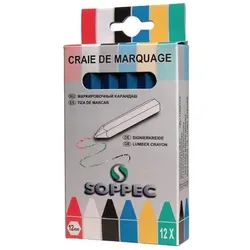 Soppec Markierkreide blau unpapiert 12 St./Schachtel