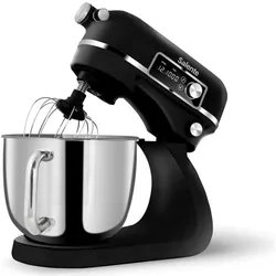 Salente DigiChef2, kitchen robot, 6-liter bowl, all-metal, digital display, black, Küchenmaschine, Schwarz