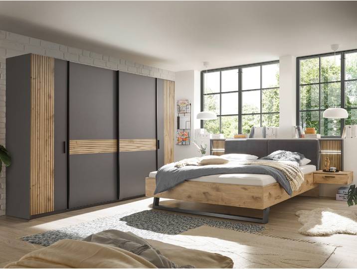 DETROIT Komplett-Schlafzimmer, Material Dekorspanplatte