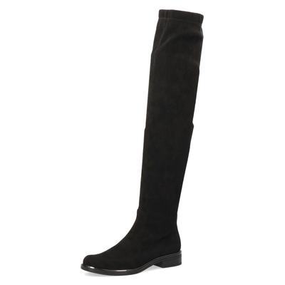 Overkneestiefel CAPRICE, Damen, Gr. 38, XS-Schaft, schwarz, Textil, Schuhe, mit XS-Stretchschaft, vegane Verarbeitung