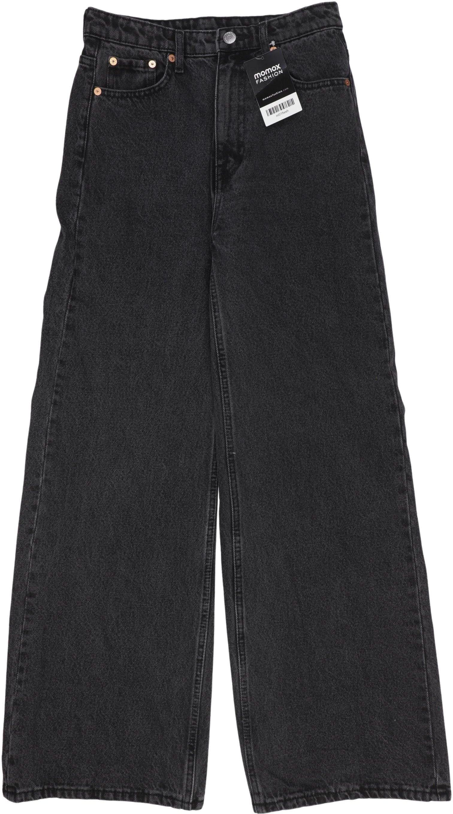 Weekday Damen Jeans, Schwarz, Gr. W26, Baumwolle - Second Hand