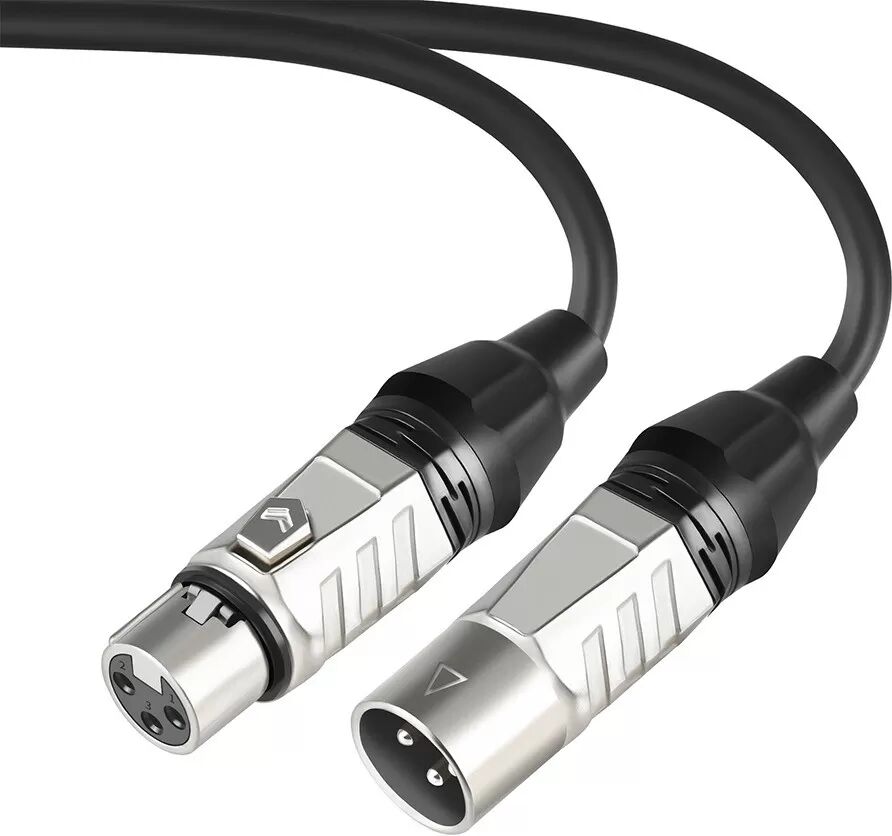 INF Live Mic XLR-Kabel – Mikrofonkabel (Stecker auf Buchse) für Mischpult, Verstärker, Lautsprecher Silber 1,5 m