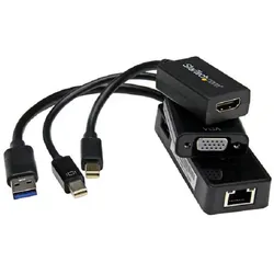 StarTech 3-in-1 Surface Pro Adapter Kit (Mini DP, HDMI, VGA), Video Adapter, Schwarz
