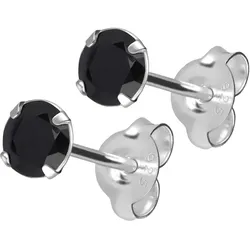 925er Silber Ohrstecker RUNDER KRISTALL