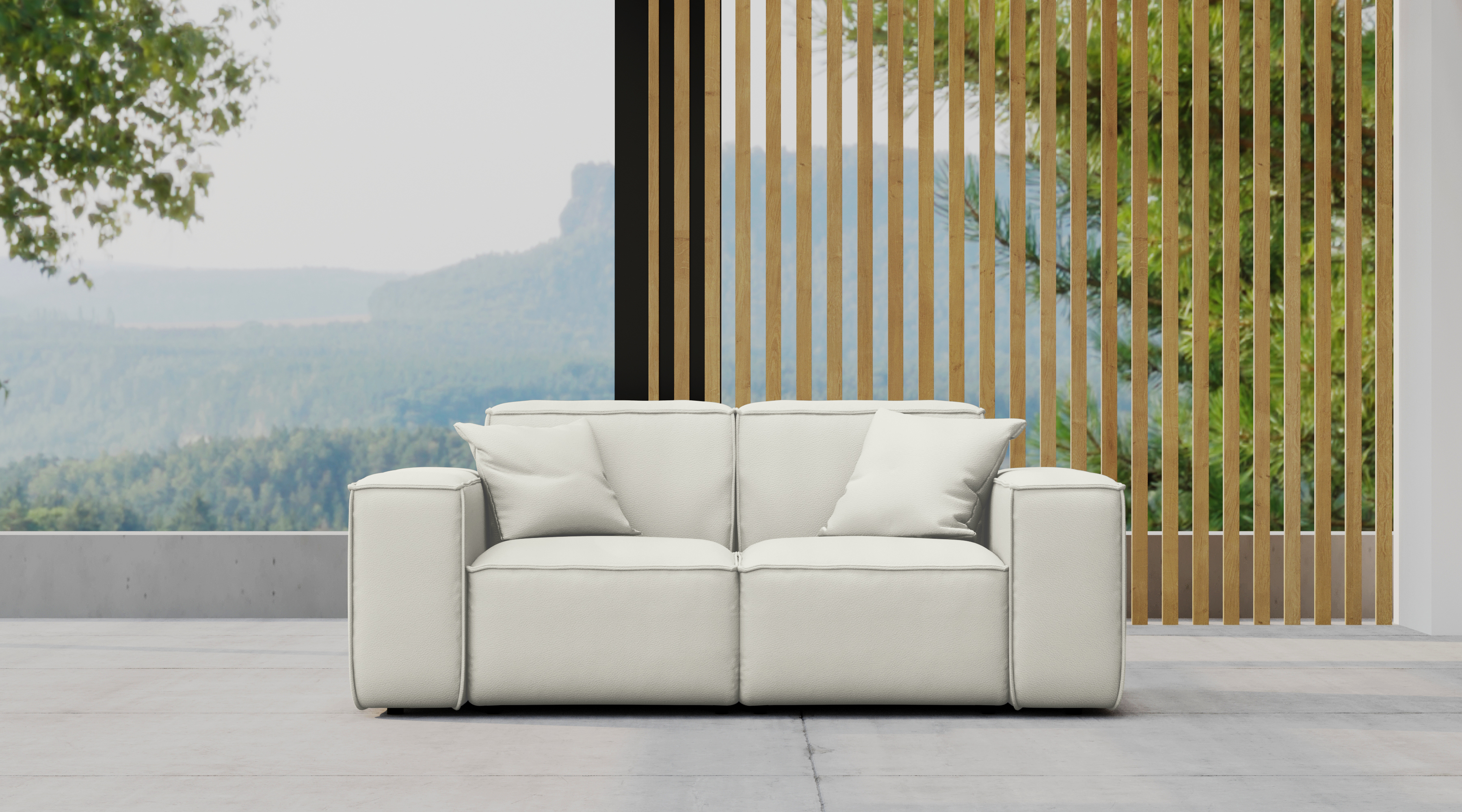Kaiser Möbel, Gartenmöbel set, sofa 2 sitze für den Garten Terrasse, MALIBU den Hof, gemütliche, ODYSSEY Creme