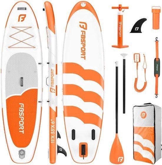 Aufblasbares SUP Board 335 cm - 15 cm Dickes Anti-Slip Deck - 160 kg Tragekraft - Drop-Stitch Material - Für Yoga und Reisen