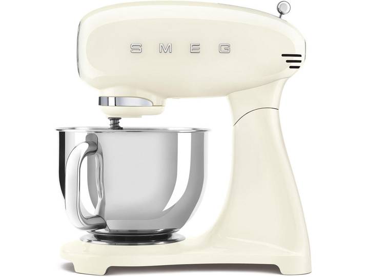 Smeg Küchenmaschine, Creme, Metall, 4,8 l, 40.2x37.8x22.1 cm, rutschfeste Stellfüße, Sicherheitsabschaltung bei gekipptem Motorkopf, Sicherheitsverschluss für Rührschüssel, Überlastungsschutz, Spritzschutz, Kochgeschirr, Küchengeräte, Küchenmaschinen