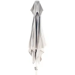 Sonnenschirm Elba eckig, Aluminiumgestell, modern, hellgrau, 200 cm, mit Knickfunktion