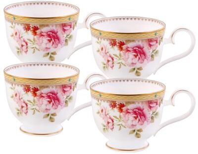 Noritake Hertford Set of 4 Teacups, 7-3/4 oz.