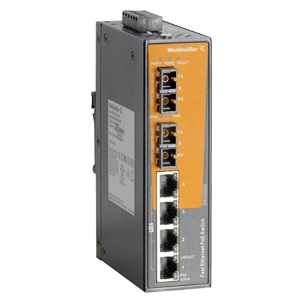 Weidmüller WEI IE-SW-EL06-4POE-2SC Netzwerk Switch Ethernet (4 Ports) (2682390000)