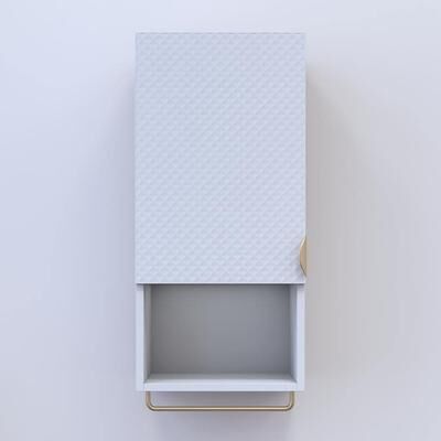 "Meble Furniture Bali 03 Compact Wall Mount Bookcase - 31"" Tall Modern Floating Shelf with Doors, Matte Finish"