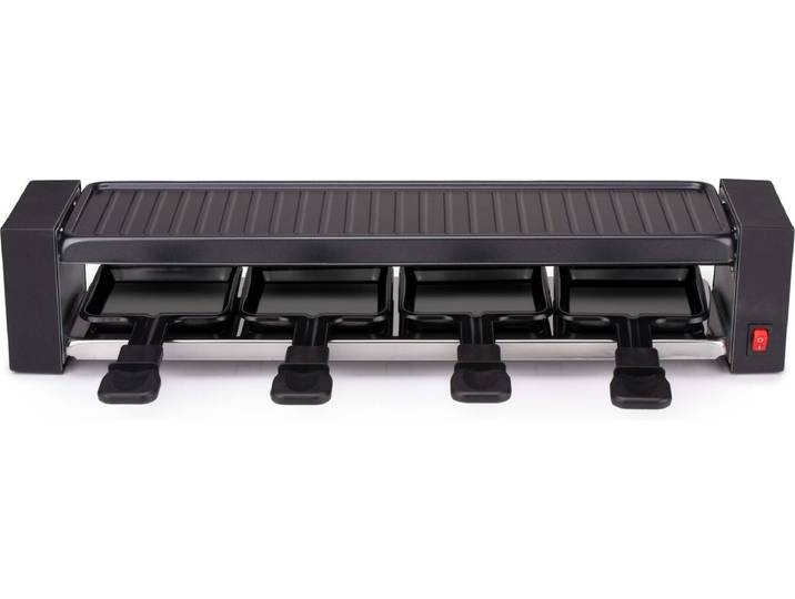 alpina Raclette Gourmet Set - 800 W - Raclette en Grill - Anti-Aanbaklaag - RVS - Makkelijk Meenemen - Zwart