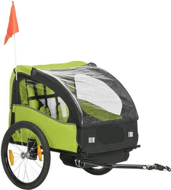 Kinderfahrradanhänger - 2-Sitzer - 140x88x90 cm - Roter - Geeignet ab 18 Monaten - Sicher & Komfortabel