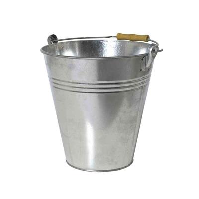 SIENA GARDEN Eimer mit Holzgriff 10l, Stahlblech silber, verzinkt