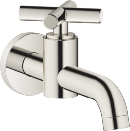 Dornbracht Tara. Wand-Auslaufventil 30010892-08 mit Kreuzgriff, Kaltwasser, Ausladung 140 mm, platin