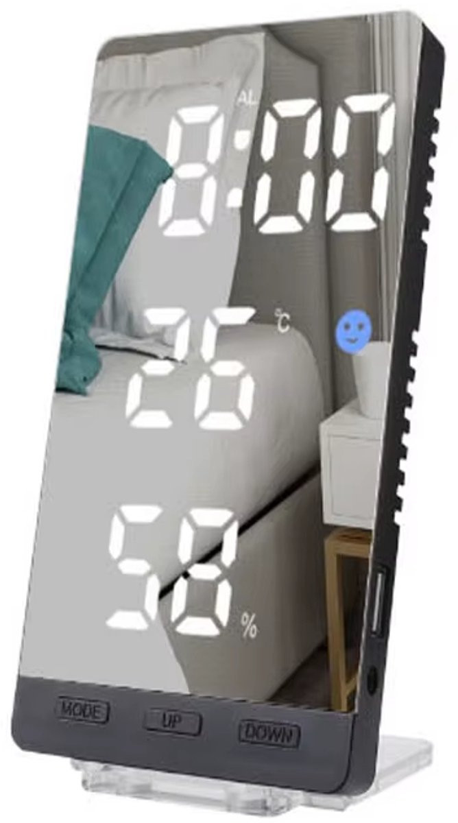 LED Digitale Wekker en Klok met Temperatuur- en Vochtigheidsmeter – Weerstation voor Slaapkamer, Kantoor of Keuken